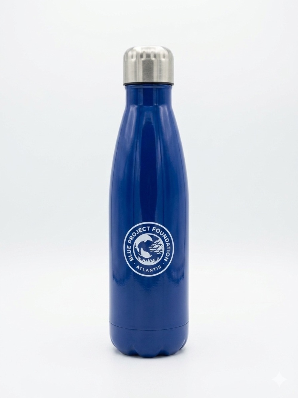 Swell Blue Stainless Steel Insulated Water Bottle with Silver Cap